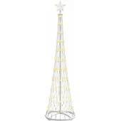 vidaXL LED kerstboom met 230 LED Warmwit 51 x 51 x 190 cm Metaal