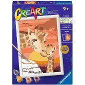 Ravensburger Creart schilderen op nummer giraffe met jong
