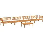 vidaXL 5-delige Loungeset pallet massief acaciahout