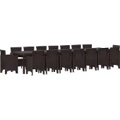 vidaXL Tuin eettafelset met kussens 17 st Bruin PP