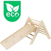 Luna Toys Naturel ECO Houten Klimrek met Glijbaan LU-03385