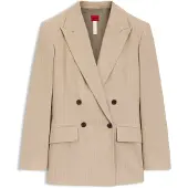 HUGO Regular-fit blazer met krijtstrepen van katoenmix
