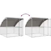 vidaXL Kippenhok 3 pcs Zilver 600 x 200 x 200 cm Staal en PE