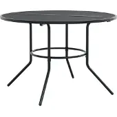 vidaXL Terrastafel rond Ø110x72,5 cm gepoedercoat staal antracietkleur