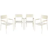 Sweeek - Set van 4 tuinstoelen van aluminium en textileen - fira