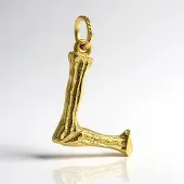Cavill - Moderne letter L hanger - 925 Sterling zilver - Goudcoating - Casual & elegant sieraad - 20x12 mm - 1,6 g