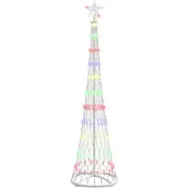 vidaXL LED kerstboom met 230 LED Multikleur 51 x 51 x 190 cm Metaal