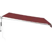 vidaXL Luifel automatisch uittrekbaar 400x300 cm bordeauxrood