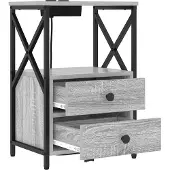 vidaXL Nachtkastje Grijs Sonoma 40 x 31 x 60 cm Bewerkt hout