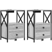 vidaXL Nachtkastje 2 st Grijs Sonoma 40 x 31 x 60 cm Bewerkt hout