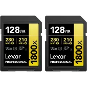 Lexar Professional SDXC 1800x GOLD 128GB 210MB/s - Duo-Pack