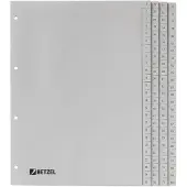 Hetzel Tabbladen 721311 A4 Grijs 100 tabs Geperforeerd Polypropyleen 1 tot 100