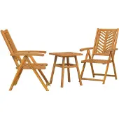 vidaXL Tuinset, 3 stuks, bruin, massief acaciahout