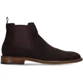 Manfield Bruine suède chelsea boots | Maat 46