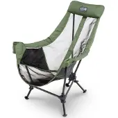 Eno Lounger DL-stoel, mesh-materiaal, Pisgah-hout, tuinmeubilair