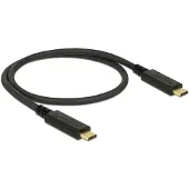 DeLOCK 83661 USB-C-kabel USB 3.1 Gen2 USB-C stekker, USB-C stekker 1.00 m Zwart