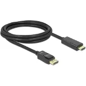 DeLOCK DisplayPort-HDMI kabel, 2m, verguld, zwart