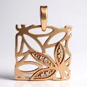 Cavill - Modern Bloem Zilveren Hanger - 925 Sterling Zilver Rosé Verguld - 6x I1 Argyle Rose de France Diamanten 0,03 ct