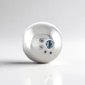 Cavill - Zilveren hanger met Santa Maria aquamarijn 0 097 ct en witte topaas 0 044 ct - 925 Sterling zilver - rond modern design - MONOSONO COLLECTION