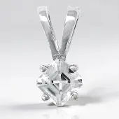 Cavill - Zilveren Hanger - 925 Sterling Zilver Geplatineerd - 0,48 ct Tanzanian Zirkoon Octagon Asscher Geslepen - Elegant, Tijdloos Sieraad 11x5 mm