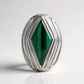 Cavill - Zilveren Hanger 925 Sterling Zilver - 0,811 ct Fancy Malachiet Edelsteen - Groene Luxe Edelsteenhanger Dames - Monosono Collection 20x14 mm