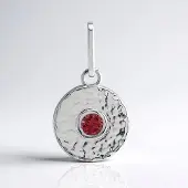Cavill - Zilveren Hanger met Braziliaanse Roze Toermalijn 0,4ct - 925 Sterling Zilver & Palladium - Modern & Elegant
