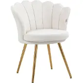 HOMCOM -Accentstoel - 100% Polyester Fluweel - 67x64x77cm - Crème