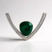 Cavill - Zilveren Hanger met Witte Topaas - 925 Sterling Zilver - 0,353 ct Braziliaanse Topaas - V-vormig Elegante Pavé Hanger 23x35 mm