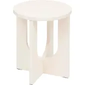 Atmosphera Créateur d'intérieur® Bijzettafel/salontafel Bloom - wit - MDF hout - rond - Planten verhoger