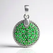 Cavill - Zilveren hanger 925 sterling zilver gerhodineerd - AAA Keniaanse tsavoriet 0 82 ct ronde briljant - elegante groene edelsteen hanger 24x16 mm