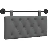 vidaXL Hangend hoofdbord Donkergrijs Stof