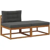 vidaXL Sectie Sofa Eenheden met kussen 2 Stuk Naturel