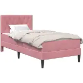vidaXL Bedframe met matras met hoofdeinde Roze 80 x 200 cm Fluweel