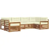 vidaXL Buiten bank set 6 st Natuurlijk en Crème Massief Acacia Hout
