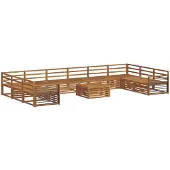 vidaXL Sofa-Sets 11 st Naturel Massief Acacia Hout