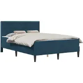 vidaXL Bedframe met matras met hoofdeinde Blauw 120 x 200 cm Fluweel