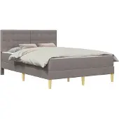 vidaXL Bedframe met matras met hoofdeinde Taupe 120 x 190 cm Stof