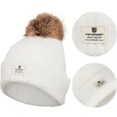 Peterson - Dames Winterhoed - Fleecevoering - Pompon