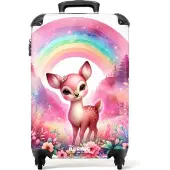 NoBoringSuitcases.com - Kindertrolley met hert - Trolley koffer meisjes - 55x35x25
