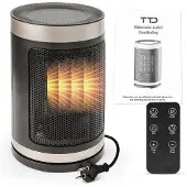 TTD Elektrische kachel 1500 W - Keramische PTC-verwarming - 70° oscillatie - 15 tot 40 °C - Rond model
