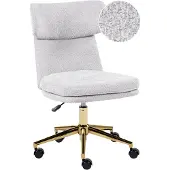 Beliani GRANBY - Bureaustoel - Lichtgrijs - Corduroy