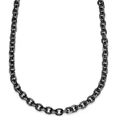 Lucleon Essentials | 10 mm Gunmetal Zwarte Ketting met Kabelschakels