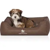 Knuffelwuff Hondenbed Scottsdale van kunstleer Bruin S 70 x 50cm