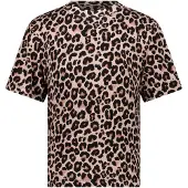 Cars T-shirt met panterprint bruin Meisjes Viscose Ronde hals Dierenprint - maat 116
