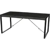 LivingFurn eetkamertafel norris 220x100x76 cm mangohout / gecoat staal