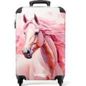 NoBoringSuitcases.com - Roze koffer meisje - Trolley paard - 55x35x25