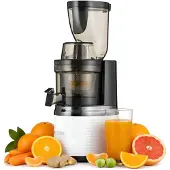 4Swiss Slow Juicer BM202, 200 W, 40 tpm, Reverse-functie, EasyClean, XXL-opening, Wit