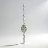 Cavill - Zilveren Hanger - 925 Sterling Zilver - 0,66 ct Ovale Labradoriet uit Madagaskar & 0,111 ct Witte Topaas - Elegant Luxe Sieraad