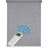 STORESDECO - Motorgecontroleerd Opaco blackout, afstandsbediening, Grijs Grijs 100x250 cm
