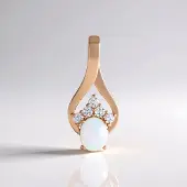Cavill - Zilveren Hanger Rosé Verguld - 925 Sterling Zilver - Ovale Welo-opaal 1,325 ct + 5 Zirkonia 0,727 ct - Elegant, Uniek - Hangers voor Dames